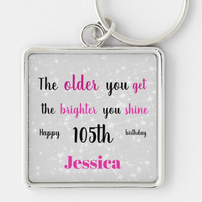 Porte-clés Inspirational Happy 105e anniversaire (Devant)