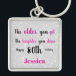 Porte-clés Inspirational Happy 80e anniversaire<br><div class="desc">Joli et inspirant Joyeux 80e anniversaire porte - clé.</div>