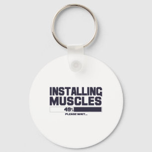 Porte-clés Installer des muscles drôle sport gym musculation 