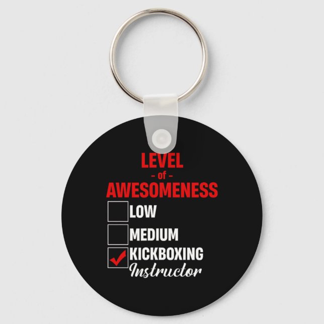 Porte-clés Instructeur de kickboxing Level Of Awesomeness mix (Recto)