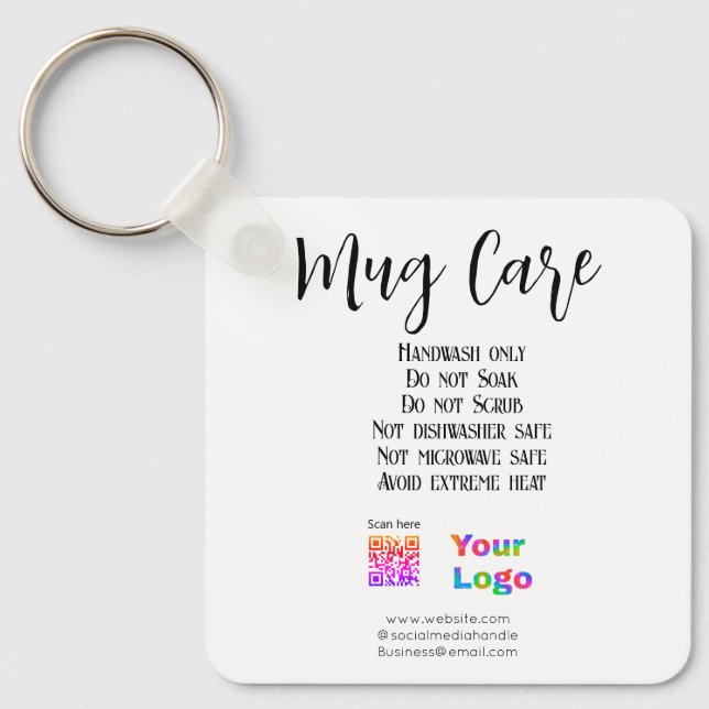 Porte-clés Instructions d'entretien de tasse ajouter le nom d (Recto)