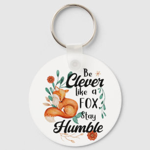 Porte-clés Intelligent Comme Le Renard, Humble, Floral Boisé