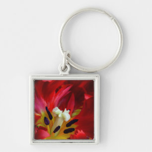 Porte-clés Intérieur de la fleur de tulipe perroquet