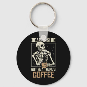 Porte-clés Intérieur Squelette Boire Café Drôle Halloween Sk