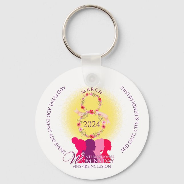 Porte-clés International Women's Inspire Inclusion QR Code (Recto)