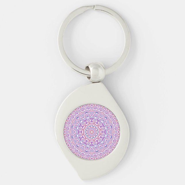 Porte-clés Intricate Bold Super Boho Hippie Abstrait Mandala (Devant)