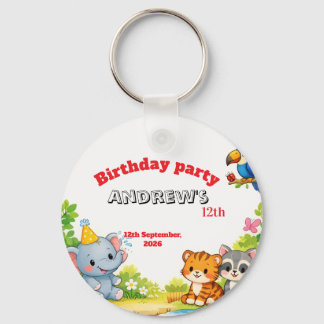 Porte-clés Invitation d'anniversaire personnalisée avec un an