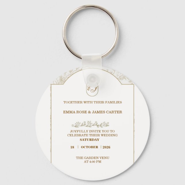 Porte-clés "Invitation de mariage ✨ Une soirée inoubliable" (Recto)