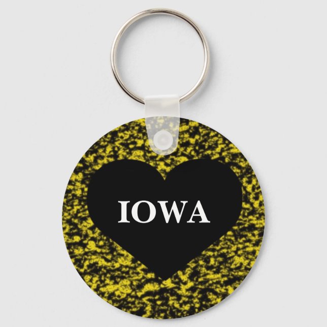 Porte-clés Iowa Coeur jaune (Recto)