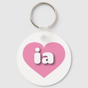 Porte-clés Iowa coeur rose - J'aime ia