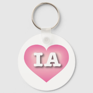Porte-clés Iowa Pink Fade Heart - I love IA