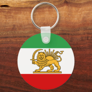 Porte-clés Iran, drapeau perse avec Lion, Shah d'Iran