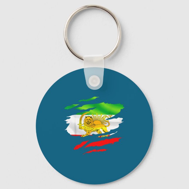 Porte-clés Iran Flag Map Lion Sun Artwork (Recto)