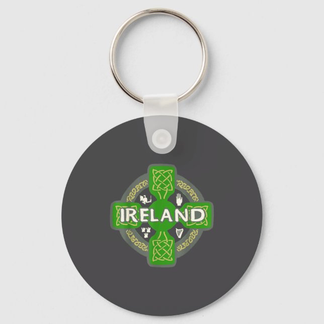 Porte-clés Ireland St Patrick Day Celtic Cross Green  (Recto)