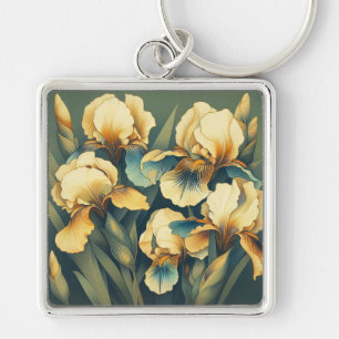 Porte-clés Iris Doré Art Déco