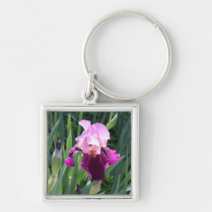 Porte-clés Iris Fleur Rose Baignée de Soleil