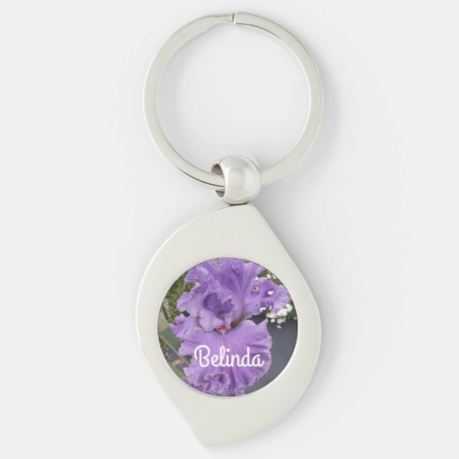 Porte-clés Iris Iris Lavande Florale Fleur Violet (Devant)