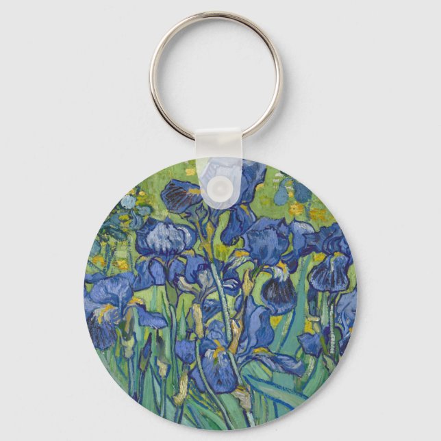 Porte-clés Iris, Peinture à l'huile florale, Vincent Van Gogh (Recto)