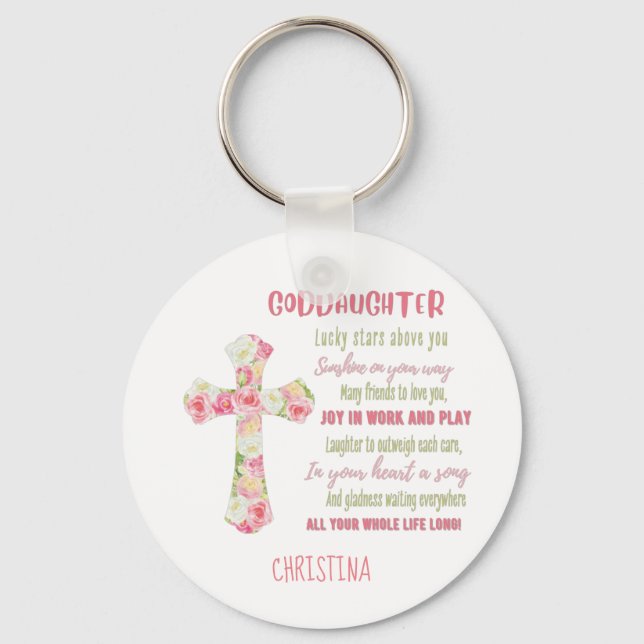 Porte-clés Irish Blessing For GODDAUGHTER - Cadeau Personnali (Recto)