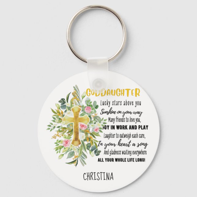 Porte-clés Irish Blessing For GODDAUGHTER - Personalized Gift (Recto)