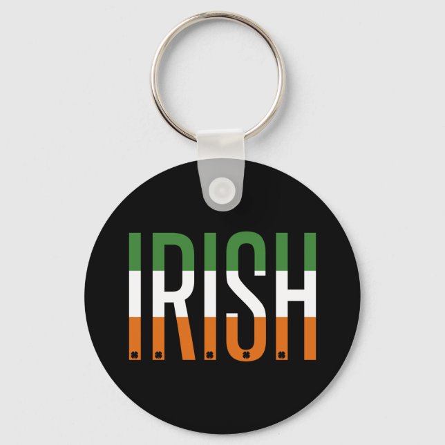 Porte-clés Irish St Patrick's Day Ireland Flag Shamrock Lucky (Recto)
