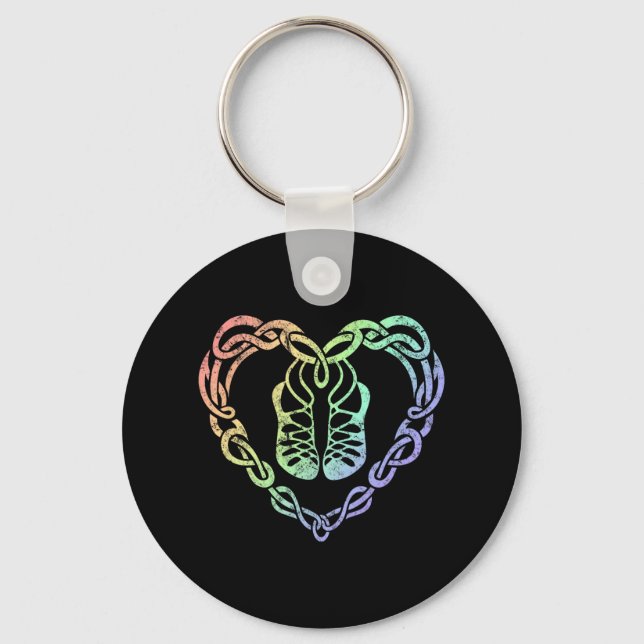 Porte-clés Irish Step Dancing Celtic Knot Heart (Recto)