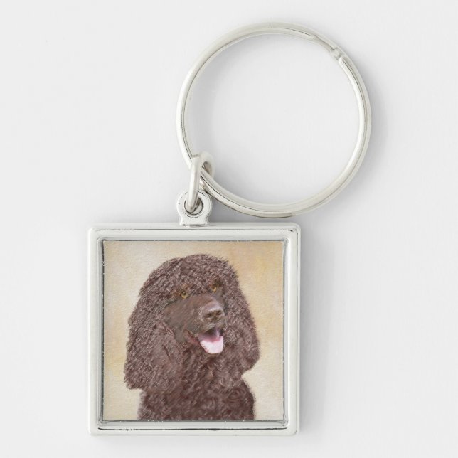 Porte-clés Irish Water Spaniel Peinture - Original Dog Art (Devant)