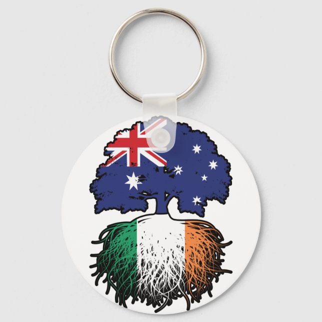 Porte-clés Irlande Australie Australie drapeau des racines d' (Recto)