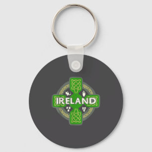 Porte-clés Irlande St Patrick Jour Croix Celtique Verte 