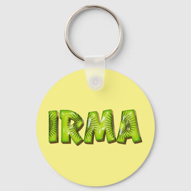 Porte-clés Irma Name Kiwi Design (Recto)