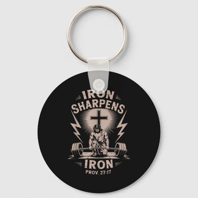 Porte-clés Iron Sharpens Iron Youth Christian Workout Gym Wei (Recto)