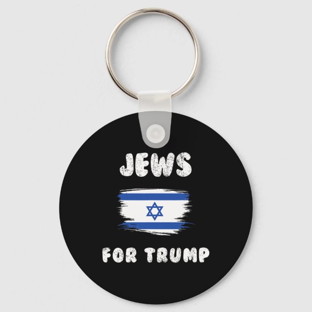 Porte-clés Israël Drapeau Les Juifs Pour Trump (Recto)