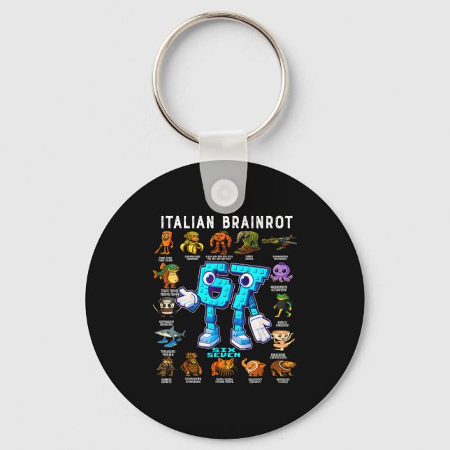 Porte-clés Italian Brainrot Funny 67 Meme Birthday Decoration (Recto)