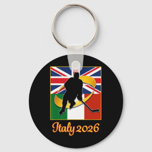 Porte-clés Italie 2026 Hockey sur glace Royaume-Uni Italie Dr