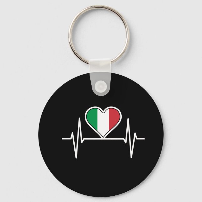Porte-clés Italie - Bouton de coeur (Recto)