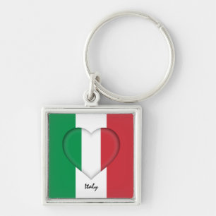 Porte-clés Italie & Coeur, Drapeau italien mode / sports