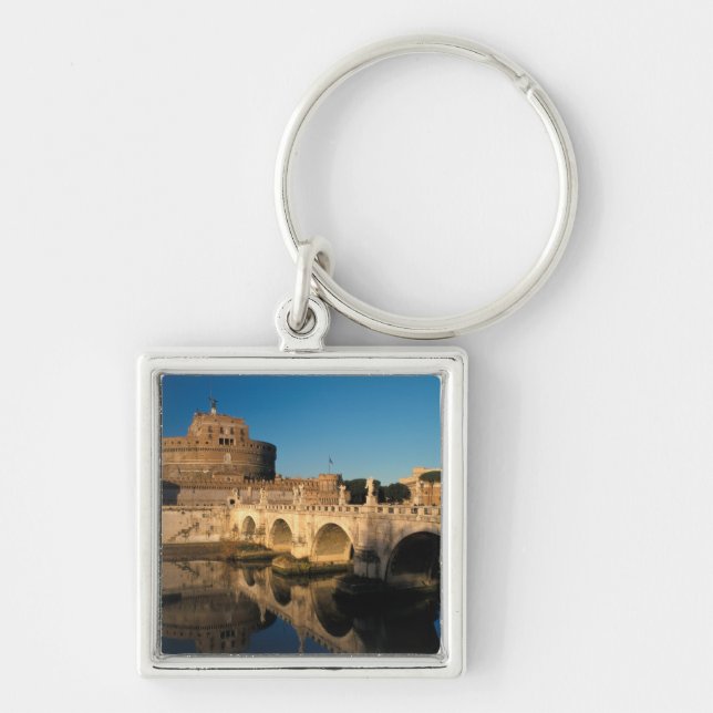 Porte-clés Italie, Rome, Castel Sant'Angelo et rivière (Devant)