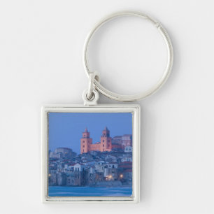 Porte-clés Italie, Sicile, Cefalu, Vue avec Duomo depuis