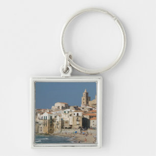 Porte-clés Italie, Sicile, Cefalu, vue de la ville avec le Du