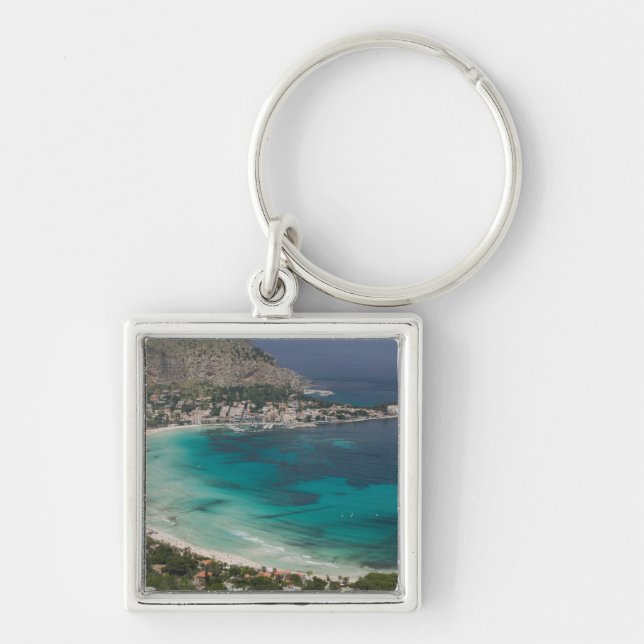 Porte-clés Italie, Sicile, Mondello, vue sur la plage depuis (Devant)
