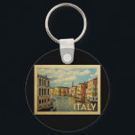 Porte-clés Italie Vintage voyage de Venise<br><div class="desc">Italie Design de Venise dans le style Vintage voyage avec vue sur le canal avec des gondoles.</div>