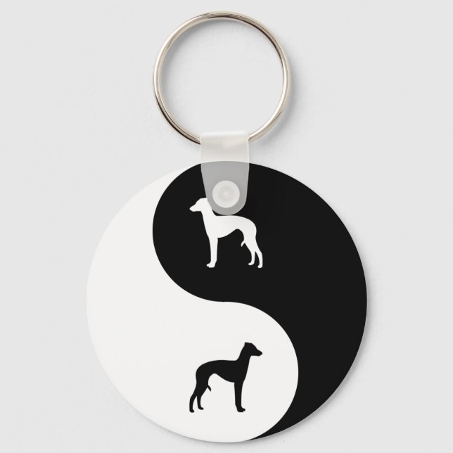 Porte-clés Italien Greyhound Yin Yang (Recto)