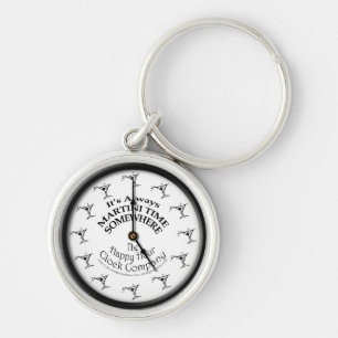 PORTE-CLÉS IT'S ALWAYS MARTINI TIME SOMEWHERE KEYCHAIN