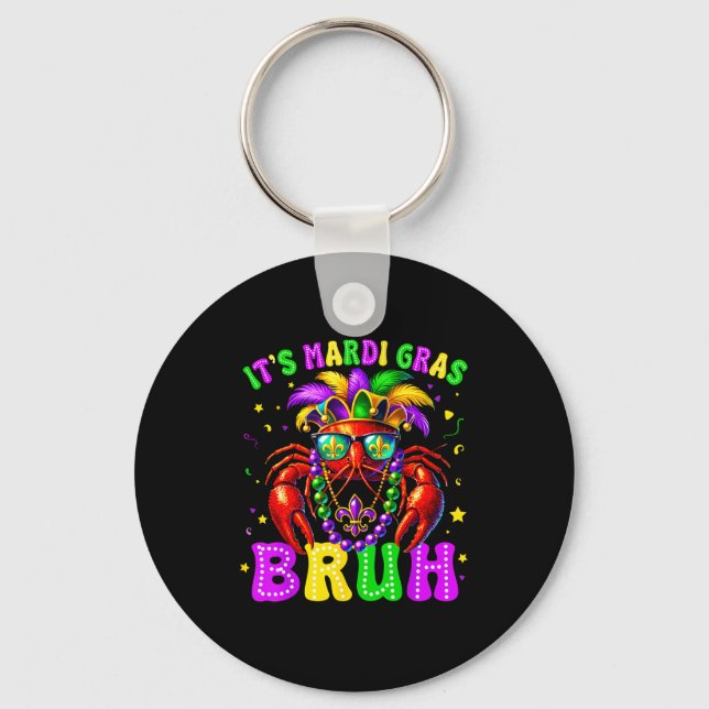 Porte-clés Its Mardi Gras Bruh Funny Crawfish Outfit Boys Gir (Recto)