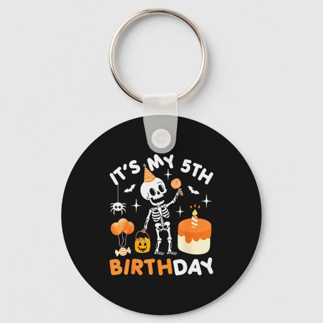 Porte-clés It's My 5th Birthday-funny Halloween Skeleton 5th  (Recto)