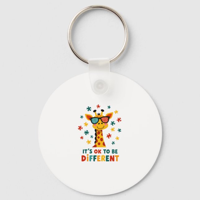 Porte-clés It's Ok To Be Different Giraffe Autism Awareness B (Recto)
