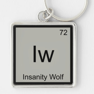 Porte-clés Iw - Loup de la folie Symbole d'élément de chimie 