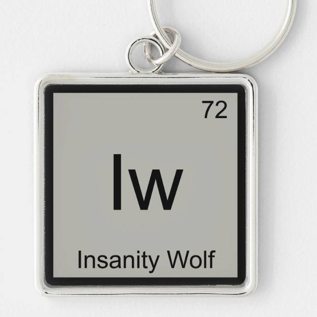 Porte-clés Iw - Loup de la folie Symbole d'élément de chimie  (Devant)