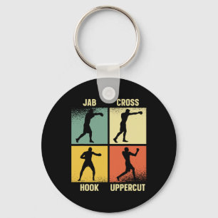 Porte-clés Jab Cross Hook Uppercut - Boxe Moves Graphic Gri