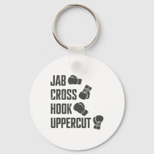 Porte-clés Jab Cross Hook Uppercut Drôle de Coach de Boxe Ent